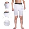 imageRoadbox Boys Compression Shorts with Pockets Youth Performance Athletic Underwear Base Layer for Kids Football RunningBlackwhite