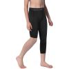 imageRoadbox Boys One Leg Compression Leggings 34 Basketball TightsYouth Single Leg Sports Baselayer Pants with PocketsBlack
