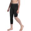 imageRoadbox Boys One Leg Compression Leggings 34 Basketball TightsYouth Single Leg Sports Baselayer Pants with PocketsWhiteblack
