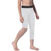 imageRoadbox Boys One Leg Compression Leggings 34 Basketball TightsYouth Single Leg Sports Baselayer Pants with PocketsWhitewhite