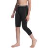 imageRoadbox Boys One Leg Compression Pants 2Pack 34 Athletic Basketball Leggings Youth Sports Baselayer TightsBlackblack
