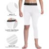 imageRoadbox Boys One Leg Compression Pants 2Pack 34 Athletic Basketball Leggings Youth Sports Baselayer TightsWhite