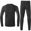 imageRoadbox Boys Thermal Underwear Sets  Ultra Soft FLeece Lined Long Johns Base Layer Top and Bottoms with PocketsBlack  Gray
