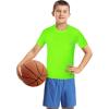imageRoadbox Boys Youth Compression Shirt  Short Sleeve Undershirt for Kids Quick Dry Athletic Baseball TShirt Base Layer1packfluorescent Green