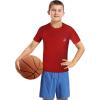 imageRoadbox Boys Youth Compression Shirt  Short Sleeve Undershirt for Kids Quick Dry Athletic Baseball TShirt Base Layer1packred