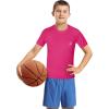 imageRoadbox Boys Youth Compression Shirt  Short Sleeve Undershirt for Kids Quick Dry Athletic Baseball TShirt Base Layer1packrose Red