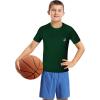 imageRoadbox Boys Youth Compression Shirt  Short Sleeve Undershirt for Kids Quick Dry Athletic Baseball TShirt Base Layer2packblackdark Green