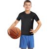 imageRoadbox Boys Youth Compression Shirt  Short Sleeve Undershirt for Kids Quick Dry Athletic Baseball TShirt Base Layer2packblacknavy Blue