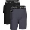 imageRoadbox Boys Compression Shorts with Pockets Youth Performance Athletic Underwear Base Layer for Kids Football RunningBlackgrey