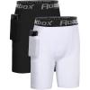 imageRoadbox Boys Compression Shorts with Pockets Youth Performance Athletic Underwear Base Layer for Kids Football RunningBlackwhite