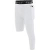 imageRoadbox Boys One Leg Compression Leggings 34 Basketball TightsYouth Single Leg Sports Baselayer Pants with PocketsWhite