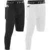 imageRoadbox Boys One Leg Compression Leggings 34 Basketball TightsYouth Single Leg Sports Baselayer Pants with PocketsWhiteblack