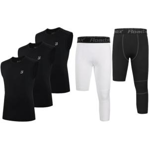 imageBoys Sleeveless Compression Shirt and Boys One Leg 34 Compression Pants