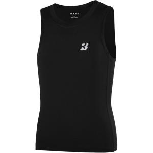 imageRoadbox Boys Compression Tank Tops Tagless Soft Athletic Undershirts Quick Dry Sleeveless Base Layer Shirt for Kids YouthBlack