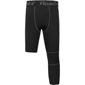 imageRoadbox Boys One Leg Compression Pants 2Pack 34 Athletic Basketball Leggings Youth Sports Baselayer TightsBlack