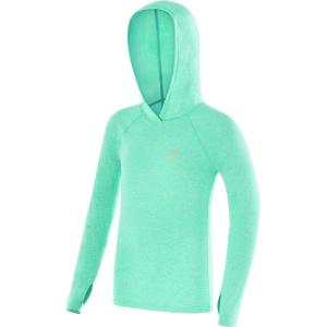 imageRoadbox Boys Rash Guard Hooded Shirt Kids UPF 50 Long Sleeve Hoodie Youth UV Sun Protection Fishing Beach ShirtsLight Green