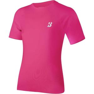 imageRoadbox Boys Youth Compression Shirt  Short Sleeve Undershirt for Kids Quick Dry Athletic Baseball TShirt Base Layer1packrose Red