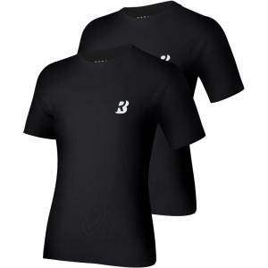 imageRoadbox Boys Youth Compression Shirt  Short Sleeve Undershirt for Kids Quick Dry Athletic Baseball TShirt Base Layer2packblackblack