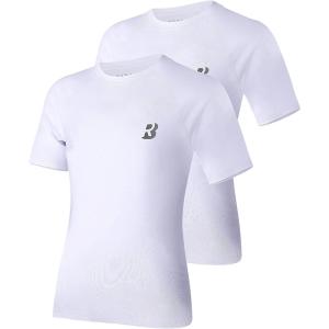 imageRoadbox Boys Youth Compression Shirt  Short Sleeve Undershirt for Kids Quick Dry Athletic Baseball TShirt Base Layer2packwhitewhite