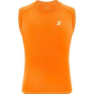imageRoadbox Boys Youth Sleeveless Compression Shirt Quick Dry Kids Undershirt Athletic Soft Tank Tops Sport Shirts BasketballFluorescent Orange