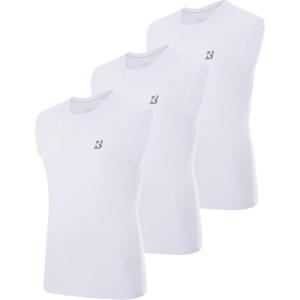 imageRoadbox Boys Youth Sleeveless Compression Shirt Quick Dry Kids Undershirt Athletic Soft Tank Tops Sport Shirts BasketballWhitewhitewhite