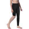 imageBoys Compression One Leg 34 Tights Youth Single Leggings for Basketball Running Kids Athletic Pants Capri with PocketsBlack