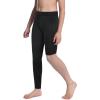 imageBoys Compression One Leg 34 Tights Youth Single Leggings for Basketball Running Kids Athletic Pants Capri with PocketsBlackwhitel