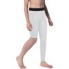 imageBoys Compression One Leg 34 Tights Youth Single Leggings for Basketball Running Kids Athletic Pants Capri with PocketsWhite
