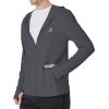 imageMens UPF 50 Sun Shirt Lightweight Moisture Wicking Full Zip Fishing Hoodie Hiking Jacket with Pockets and ThumbholesDark Gray