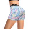 imageRoadbox 4quot Womens Spandex Compression Shorts 3 Pack Volleyball Shorts Athletic Biker Shorts for Workout Running Gym Yoga4blackwhitepineapple Leaves