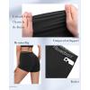 imageRoadbox 5 Womens Volleyball Compression Shorts with Pockets 3 Pack Spandex Workout Athletic Shorts for Running Gym Yoga5pocketsblacknavygray Pink