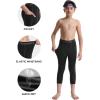 imageRoadbox Boys 34 Compression Leggings Pants Youth Sports Capri Running Tights Kids Basketball Base Layer with PocketsBlackwhite