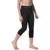 imageRoadbox Boys Compression LeggingsYouth Athletic Pants Capris TightsKids Sports Base Layer Basketball RunningBlackwhite