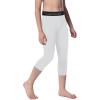 imageRoadbox Boys Compression LeggingsYouth Athletic Pants Capris TightsKids Sports Base Layer Basketball RunningWhitewhite