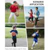 imageRoadbox Boys Compression Pants Youth Athletic Sports Legging with Pocket Base Layer Tights for Kids Running FootballBlack