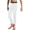 imageRoadbox Boys Compression Pants Youth Athletic Sports Legging with Pocket Base Layer Tights for Kids Running FootballWhite