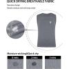 imageRoadbox Boys Compression Tank Tops Kids Athletic Sleeveless Shirts Youth Quick Dry Undershirts for Football BasketballDark Gray