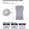imageRoadbox Boys Compression Tank Tops Kids Athletic Sleeveless Shirts Youth Quick Dry Undershirts for Football BasketballLight Gray