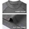 imageRoadbox Boys Girls Compression Shirts  Youth Long Sleeve Athletic Undershirt Mock Neck for Football Baseball Basketball1packmedium Gray