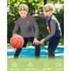 imageRoadbox Boys Girls Compression Shirts  Youth Long Sleeve Athletic Undershirt Mock Neck for Football Baseball Basketball1packmedium Gray