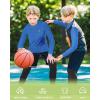 imageRoadbox Boys Girls Compression Shirts  Youth Long Sleeve Athletic Undershirt Mock Neck for Football Baseball Basketball2packblackroyal Blue