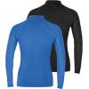 imageRoadbox Boys Girls Compression Shirts  Youth Long Sleeve Athletic Undershirt Mock Neck for Football Baseball Basketball2packblackroyal Blue