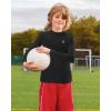 imageRoadbox Boys Girls Compression Shirts  Youth Long Sleeve Athletic Undershirt Mock Neck for Football Baseball Basketball2packblackwhite