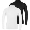 imageRoadbox Boys Girls Compression Shirts  Youth Long Sleeve Athletic Undershirt Mock Neck for Football Baseball Basketball2packblackwhite