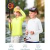 imageRoadbox Boys UPF 50 Rash Guard Swim Shirt Kids Long Sleeve Sun Protection Shirts Youth UV Athletic Beach Rashguard2 Pack Fluorescent Yellowwhite