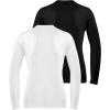 imageRoadbox Boys Youth Compression Shirts  Long Sleeve Athletic Undershirt Kids Quick Dry Base Layers for Baseball Soccer2packblack white