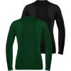 imageRoadbox Boys Youth Compression Shirts  Long Sleeve Athletic Undershirt Kids Quick Dry Base Layers for Baseball Soccer2packblackdark Green