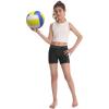 imageRoadbox Girls Volleyball Shorts 4 Kids Athletic Spandex Biker Youth Compression Shorts with Pockets for Dance GymnasticsBlackblack