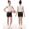 imageRoadbox Girls Volleyball Spandex Shorts Youth Biker Shorts with Pockets Athletic Compression Short for Yoga Gymnastics Dance1packblack
