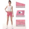imageRoadbox Girls Volleyball Spandex Shorts Youth Biker Shorts with Pockets Athletic Compression Short for Yoga Gymnastics Dance1packpink